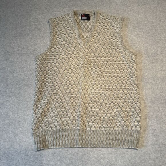 Robert Bruce Wool Vest Mens Small Gray Sleeveless Jumper Sweater Vneck - Picture 1 of 11